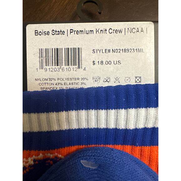 Boise State premium knit crew sock NCAA stride line medium/large eight, 12, 10.5 - Picture 4 of 7